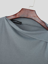 Men's Solid Color Asymmetrical Shoulder Casual Tank SKUL47786