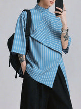Men's Irregular Stripe 3/4 Length Sleeve Shirt SKUL28479