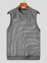 Mens Knit Mesh Patchwork See Through Vest SKUK08376