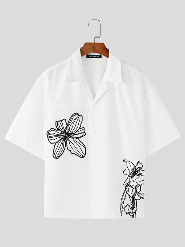 Mens Floral Print Short Sleeve Shirt SKUL06582