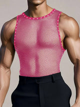 Mens Shimmer Sheer Mesh Tank SKUK94755