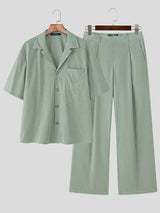 Men's Casual Corduroy Two Pieces Outfit SKUL23595