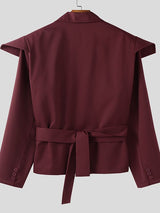 Men's Deconstructed Striped Waist Long Sleeve Blazer SKUL35111