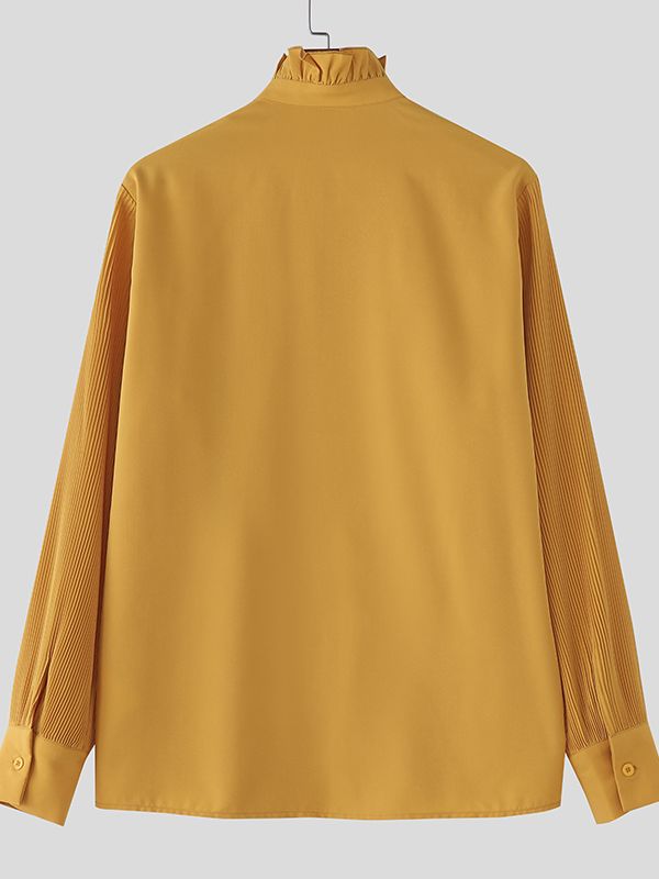 Men's Ruffle Textured Long Sleeve Shirt SKUL42557