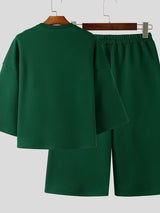 Men's Solid Color Minimalist Casual Two Pieces Outfit SKUL45297