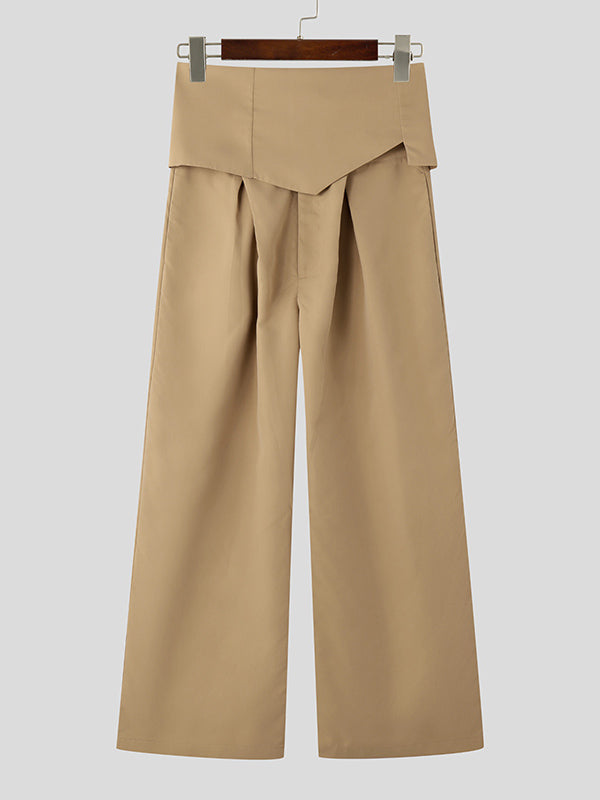 Mens Wide-Leg Solid Color Pant SKUK93628