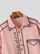 Mens Graffiti Style Outline Casual Long-Sleeve Shirt SKUL08524