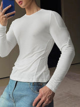 Men's Solid Knit Base Layer Long Sleeve T-Shirt SKUL23683