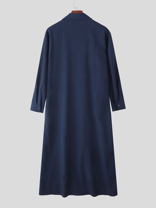 Men's Solid Pleated Textured Long Sleeve Shirt SKUL34216