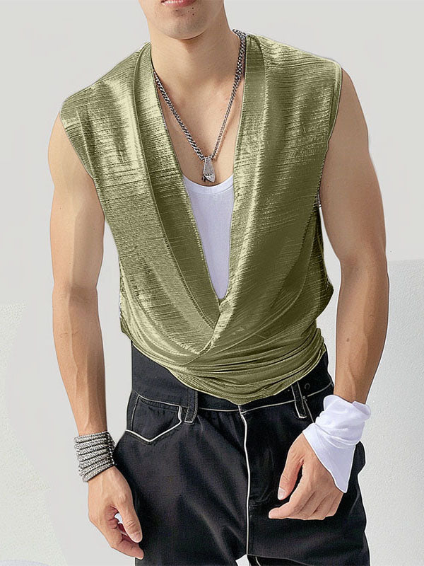 Mens Glitter Cowl Neck Sleeveless Vest SKUK52062