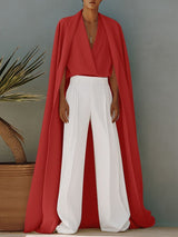 Men's Solid Color Shawl Fake Two Piece Shirt SKUL36584