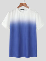 Men's Gradient Color Short Sleeve T-Shirt SKUL19789