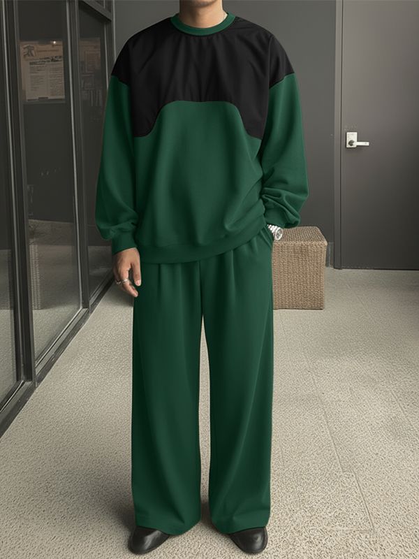 Men's Contrast Color Casual Two Piece Outfit SKUL45256