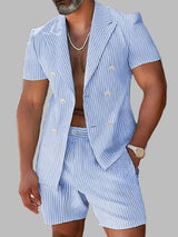 Mens Striped Casual Two Pieces Outfit SKUK99929