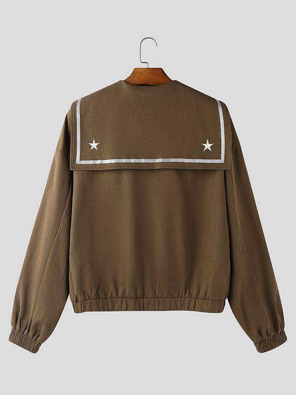 Men's Star Print Shawl Long Sleeve Jacket SKUL43731