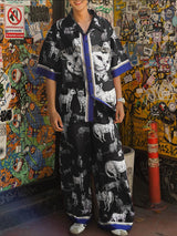 Men's Cat Print Casual Two Pieces Outfit SKUL15159