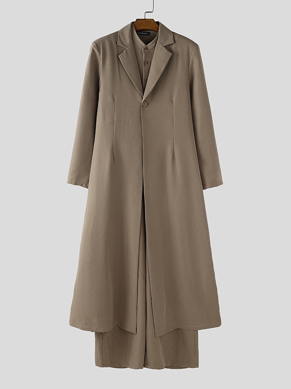 Men's Solid Casual Loose Two Pieces Outfit SKUL27441