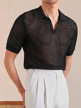 Men's Solid Color Sheer Mesh Short Sleeve T-Shirt SKUL17025