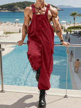 Men's Solid Color Casual Jumpsuit SKUL21166