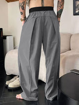 Mens Solid Color Loose Fit Colorblock Pant SKUL15088