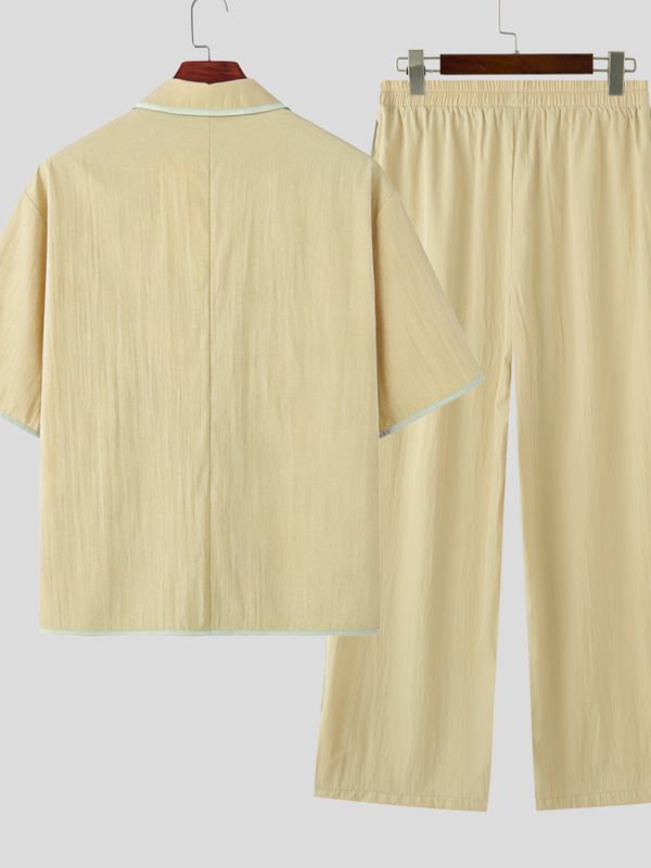 Men's Color Block Trim Two Pieces Outfit SKUL45409