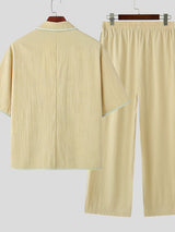 Men's Color Block Trim Two Pieces Outfit SKUL45409