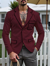 Men's Bold Edge Contrast Long Sleeve Blazer SKUL29610