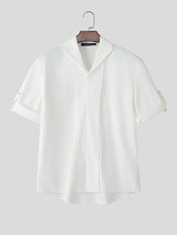 Mens Solid Color Minimalist Short Sleeve Shirt SKUL06354
