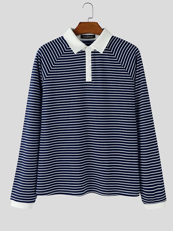 Men's Casual Striped Long Sleeve Shirt SKUL42533