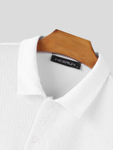 Mens Solid Color Casual Short Sleeve Shirt SKUL17951