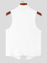 Mens Hollow Design Half-Collar Knit Tank SKUK68924