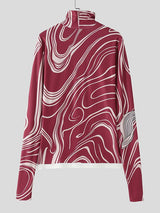 Men's Floral Tattoo Print High Neck Long Sleeve T-shirt SKUL45282