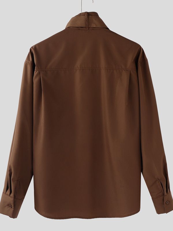 Men's Vintage Design Stand Collar Long Sleeve Shirt SKUL35272