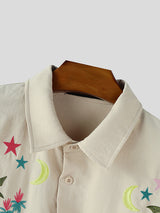 Mens Fun Embroidered Short Sleeve Shirt SKUL12830