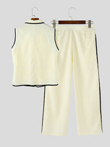 Mens Bold Stripe Contrast Color Casual Two Pieces Outfit SKUL16801