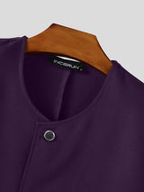 Men's Solid Color Padded Shoulder Two Pieces Outfit SKUL37300