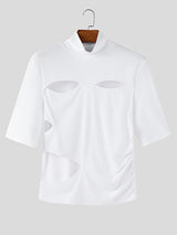 Mens Cut-Out Knit Short Sleeve T-Shirt SKUL09423