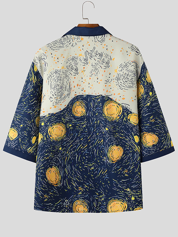 Mens Star Print Casual Shirt SKUL02373