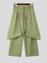 Mens Solid Color Layered Design Pant SKUK97739