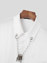 Mens Chain Metal Buckle Tie Shirt SKUK26618