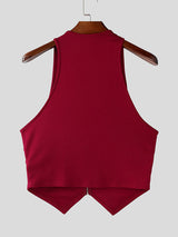 Men's Knit Halter Zip Cropped Tank SKUL21057