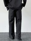 Mens Irregular Design Buckle Waist Solid Pants SKUK52250