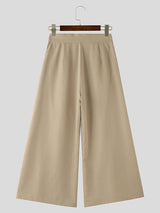 Mens Pleated Loose-Fit Wide-Leg Pant SKUK95519