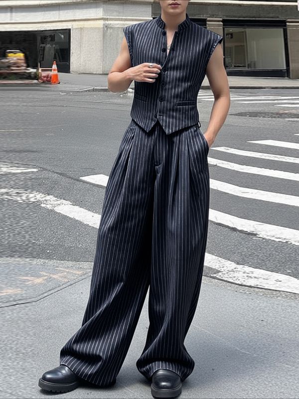 Men's Casual Striped Two Pieces Outfit SKUL39761