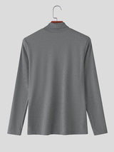 Men's Slim Fit Base Layer High Neck Long Sleeve T-Shirt SKUL35287