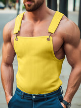 Mens Solid Color Textured Sleeveless Tank SKUL06352