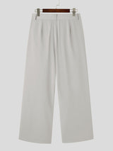 Mens Solid Metal Hole Design Casual Pants SKUK21729