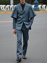 Men's Faux Two-Piece Striped Casual Two Pieces Outfit SKUL32032