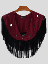 Men's Fashion Fringe Patchwork Cloak SKUL22296