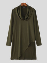 Men's Textured Long Hem Long Sleeve T-Shirt SKUL45221